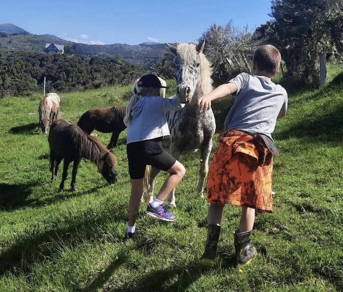 Children playing at the Hamlet tent sites